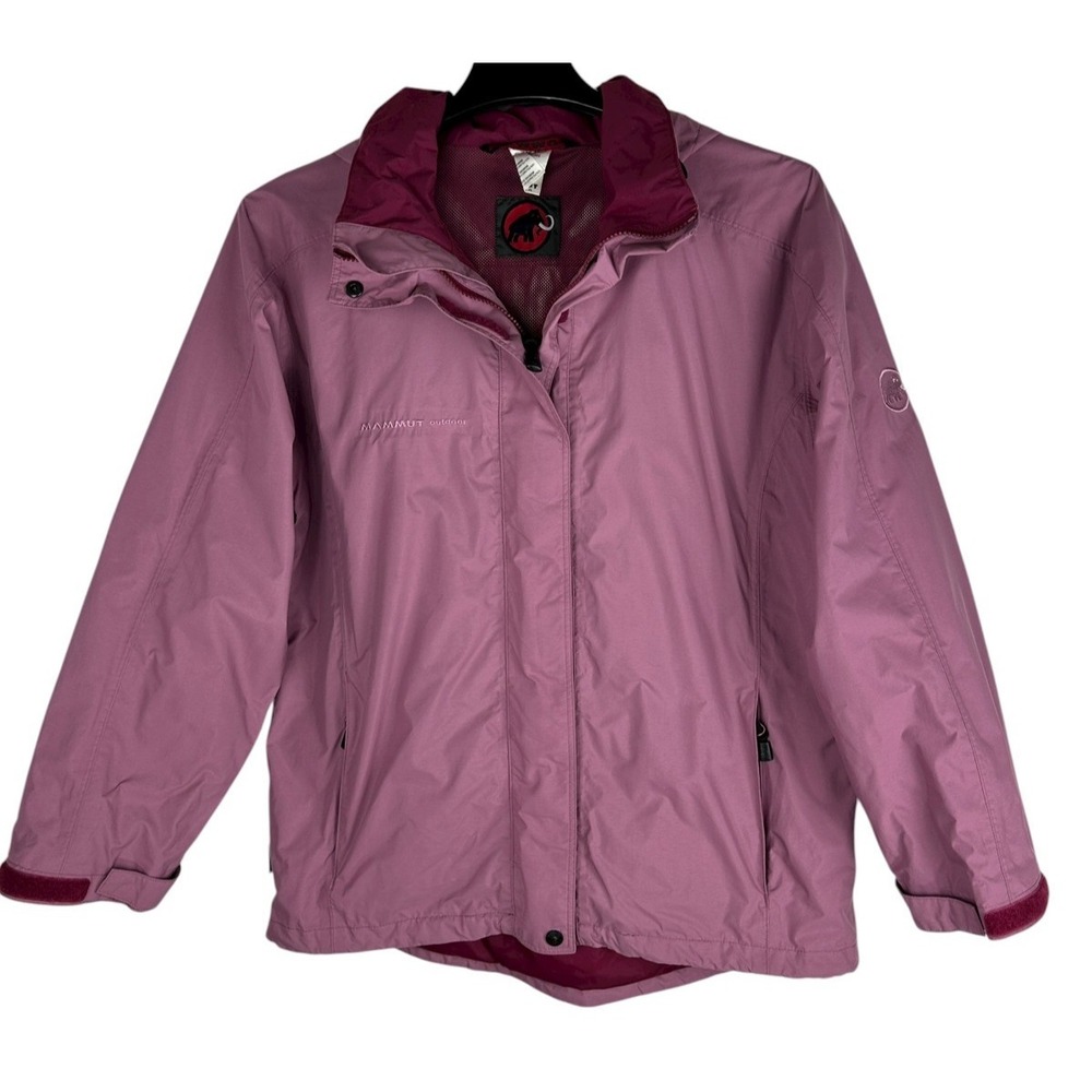 Mammut Outdoor Women's Jacket Medium Dusty Pink Hooded Lightweight Coat Shell - Picture 2 of 14